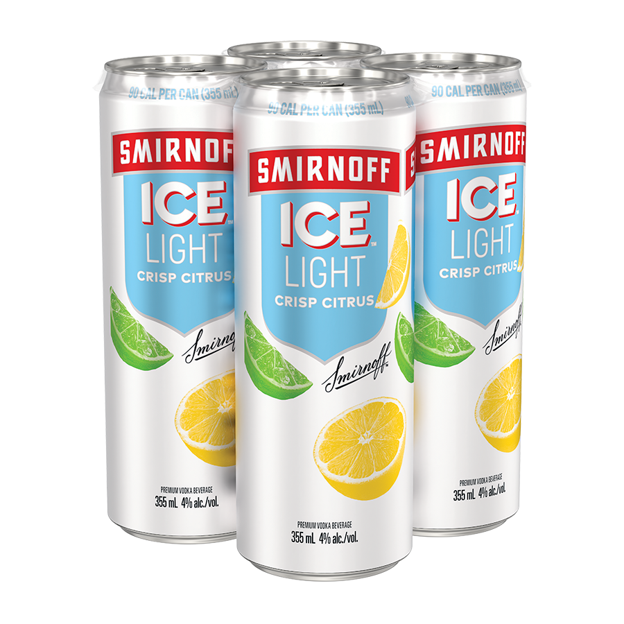 4C SMIRNOFF ICE LIGHT CRISP CITRUS 4X355ml