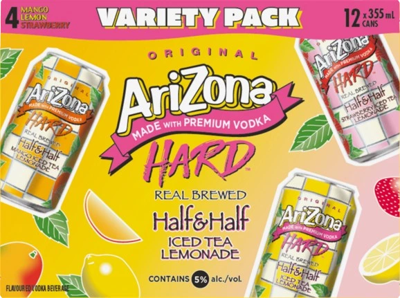 12C ARIZONA HARD HALF & HALF VARIETY PACK 12X355ML