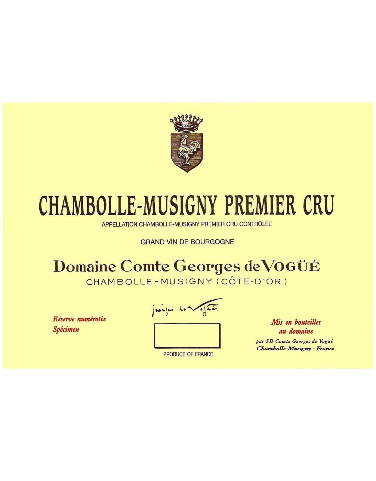 Domaine Comte Georges de Vogue Chambolle Musigny Premier Cru 2023
