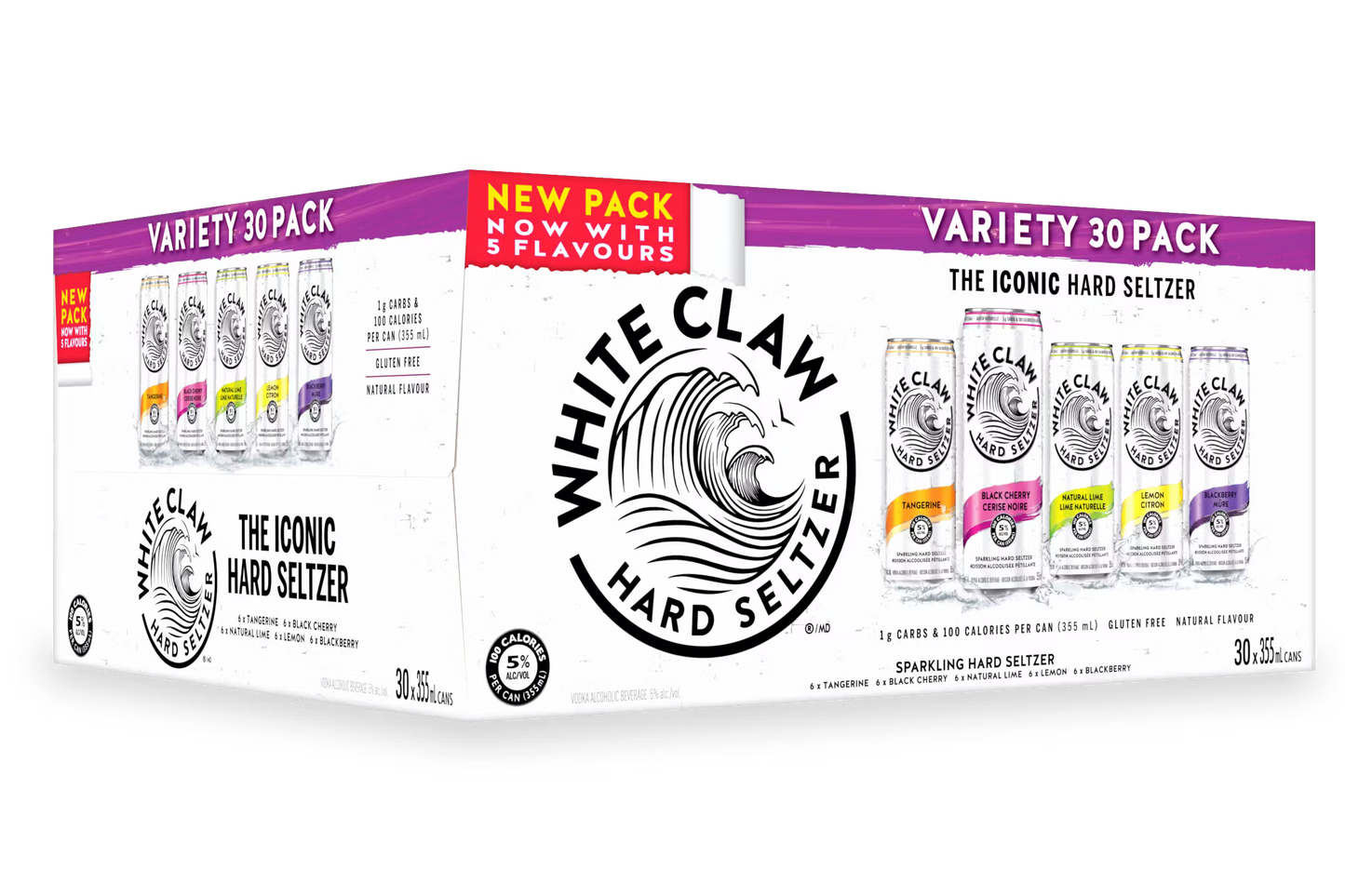 30C WHITE CLAW VARIETY PACK 30PK 5 FLAVOURS - 30C WHITE CLAW VARIETY PACK 30PK 5 FLAVOURS