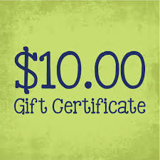 GIFT CERTIFICATE $10.00