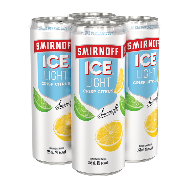 4C SMIRNOFF ICE LIGHT CRISP CITRUS 4X355ml