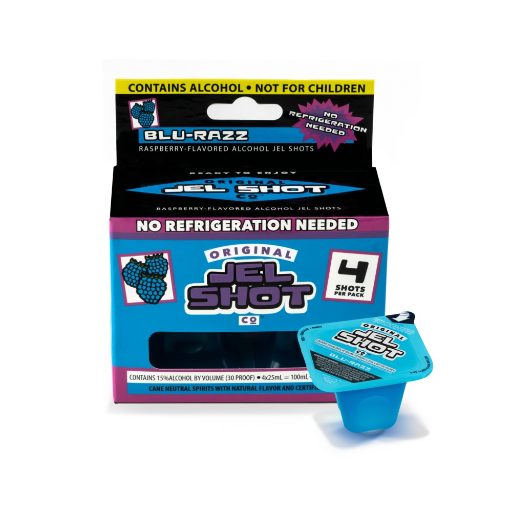 JEL SHOTS-BLU RAZZ 4-PACK - JEL SHOTS-BLU RAZZ 4-PACK