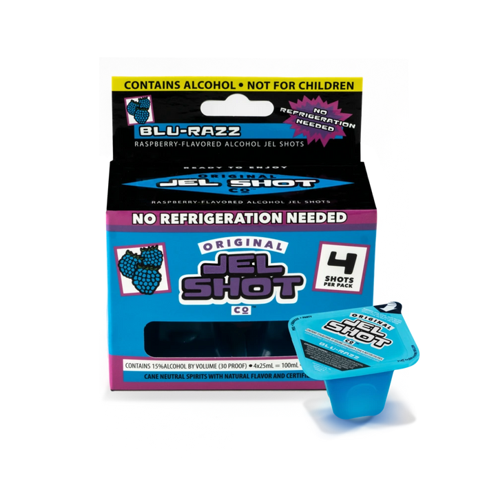 JEL SHOTS-BLU RAZZ 4-PACK - JEL SHOTS-BLU RAZZ 4-PACK