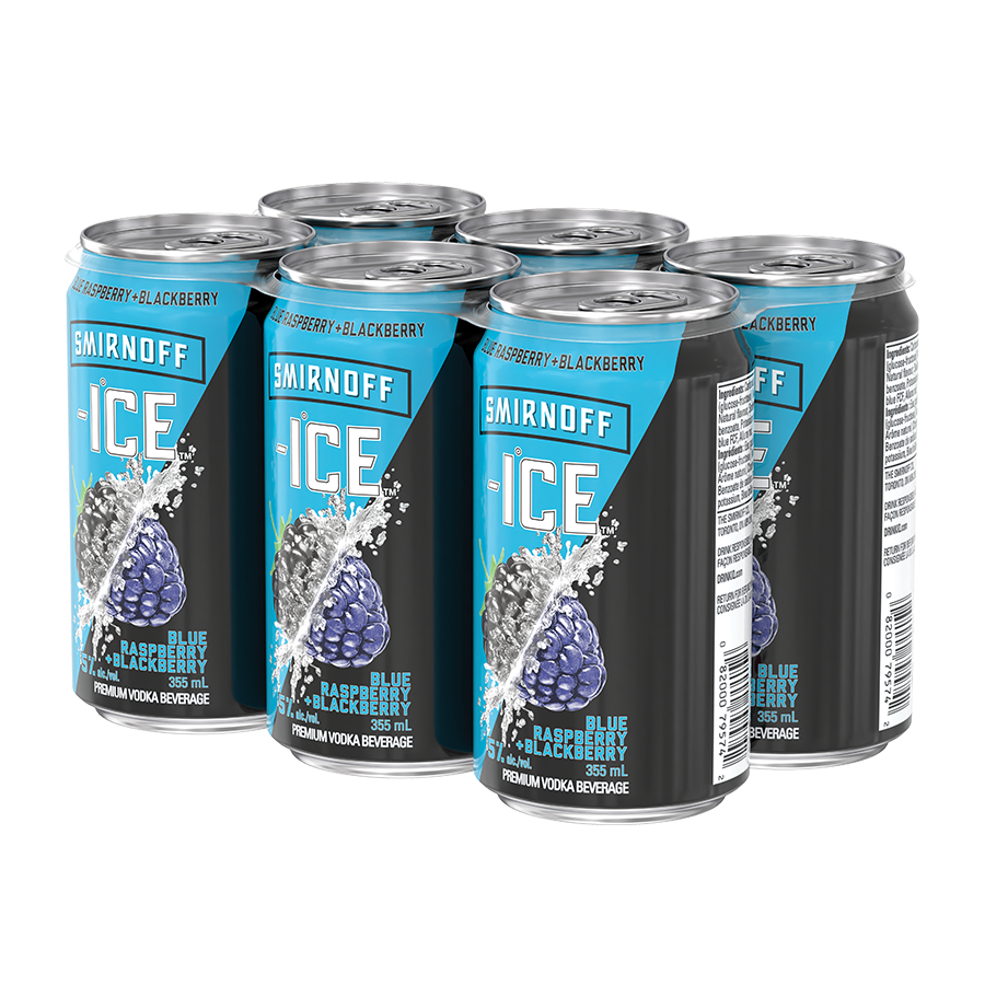 6C SMIRNOFF ICE BLUE RASPBERRY & BLACKBERRY 6X355ML