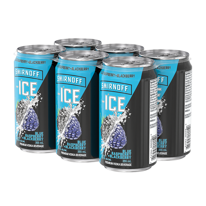6C SMIRNOFF ICE BLUE RASPBERRY & BLACKBERRY 6X355ML