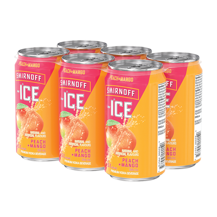 6C SMIRNOFF ICE PEACH & MANGO 6X355ML