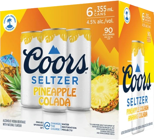 6C COORS SELTZER PINEAPPLE COLADA 6X355ML
