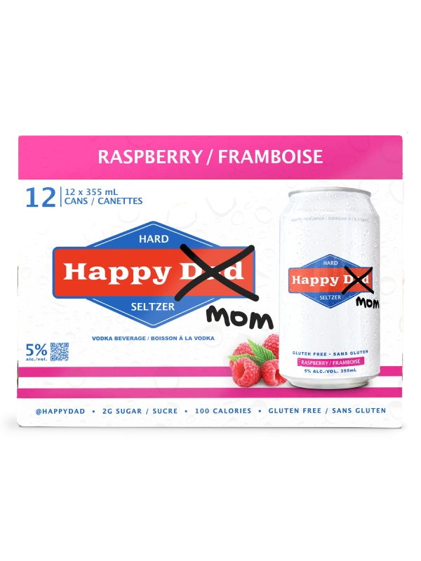 12C HAPPY DAD HARD SELTZER RASPBERRY 12X355ML
