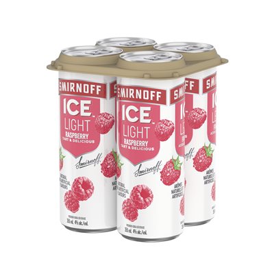 4C SMIRNOFF ICE LIGHT RASPBERRY ROSE 4X355ml