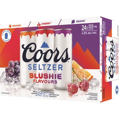 24C COORS SELTZER SLUSHIE FLAVOURS PACK 24X355ML