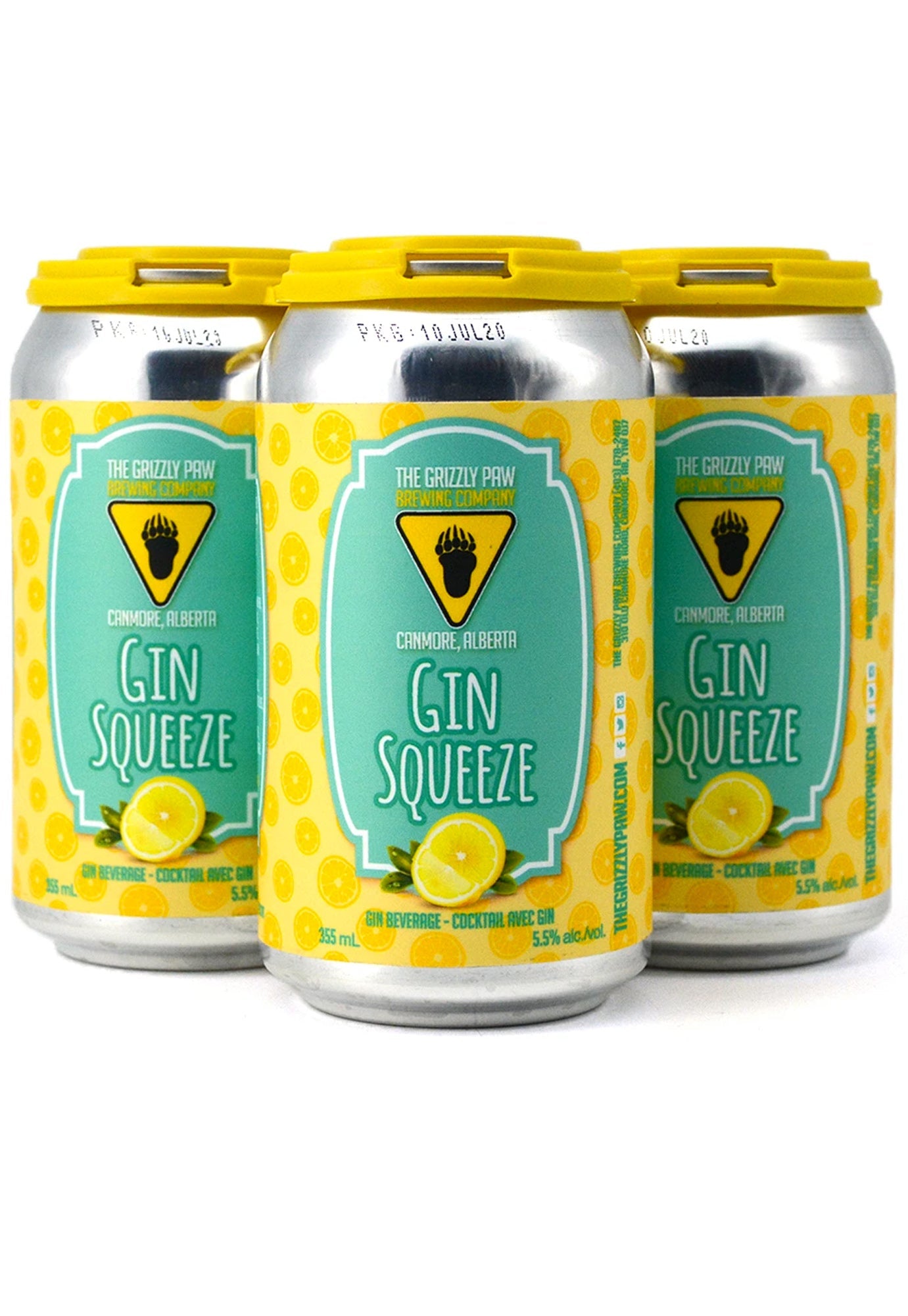 Grizzly Paw Gin Squeeze 355 ml - 4 Cans
