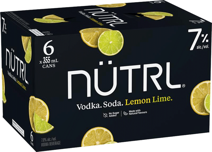 6C NUTRL 7 VODKA SODA LEMON LIME NM 6X355MLK