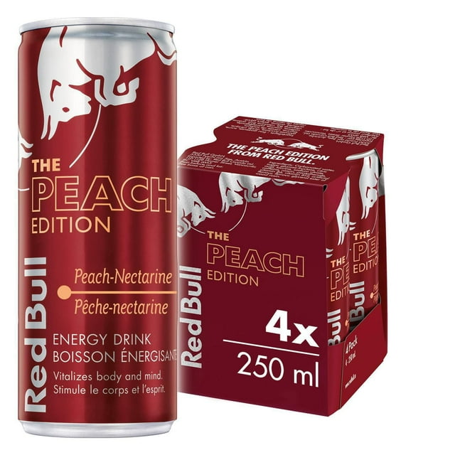 4C Red Bull Energy Drink Peach-Nectarine 4x250ml