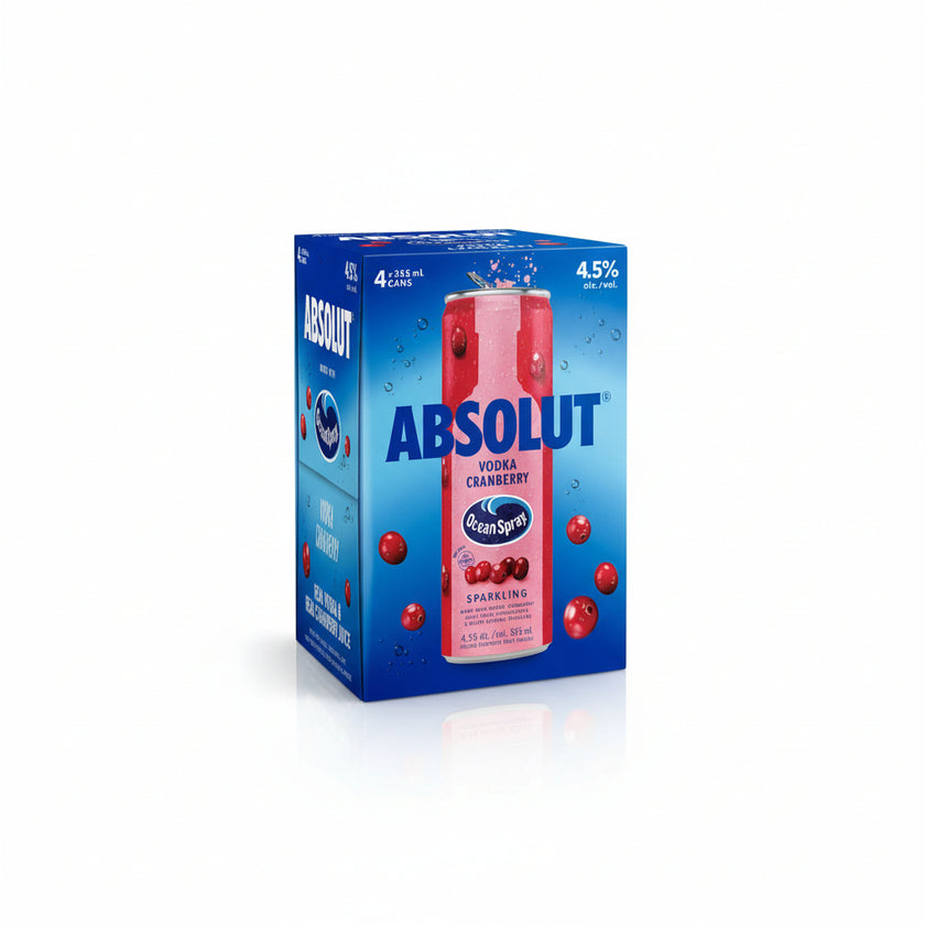 Absolut Ocean Spray Cranberry 4 Pack Cans