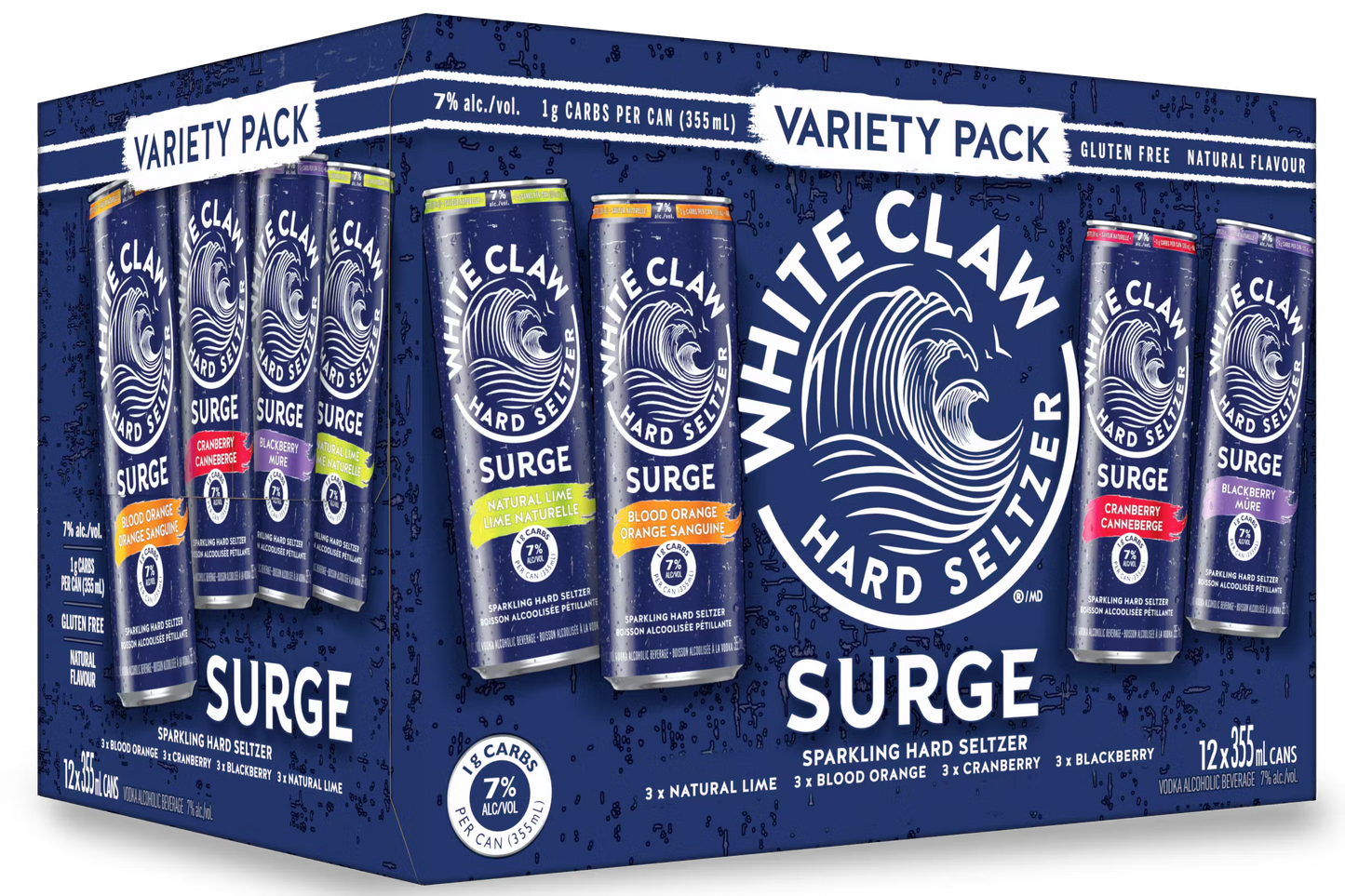 12C WHITE CLAW SURGE VARIETY PACK 12X355ML