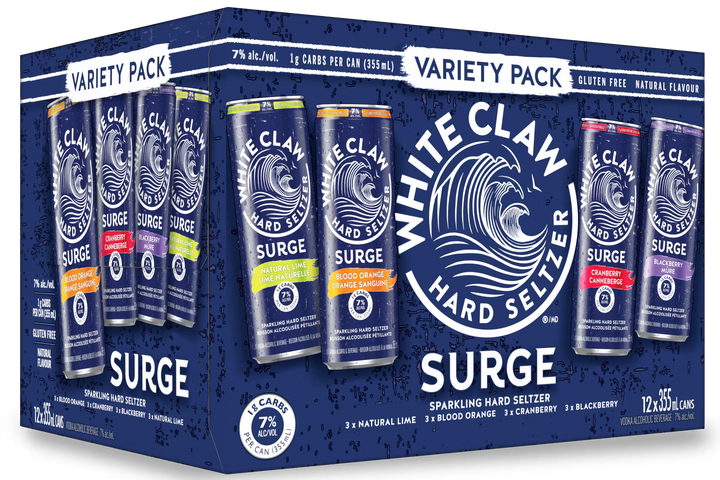 12C WHITE CLAW SURGE VARIETY PACK 12X355ML
